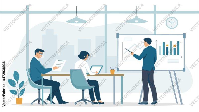 Business Team Meeting and Data Analysis Presentation